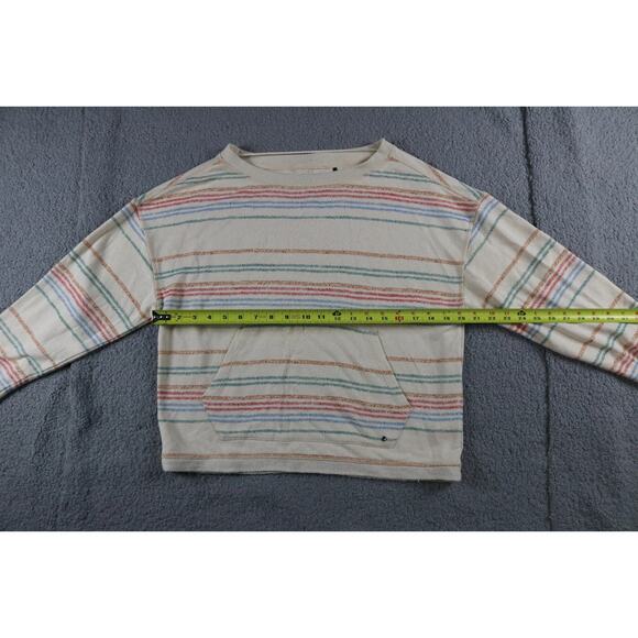 Prana Sweatshirt Womens S Multi Striped Cozy Up Suncation Top Kangaroo Pockets - Picture 8 of 10